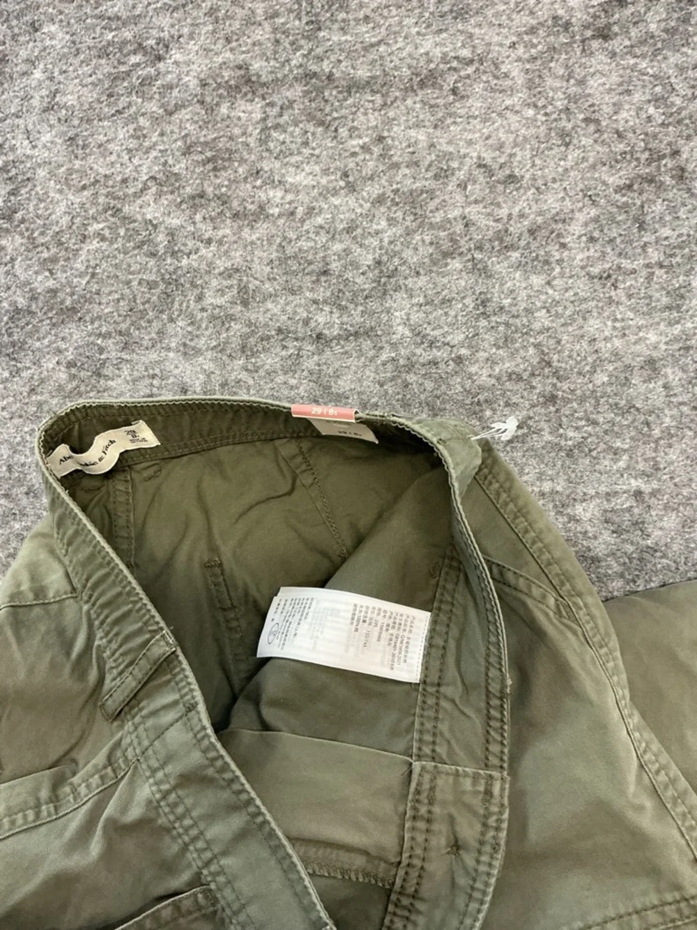 Abercrombie & Fitch Olive Green Men's Cargo Pants with Utility Pockets Size 29|8 - Picture 3 of 4